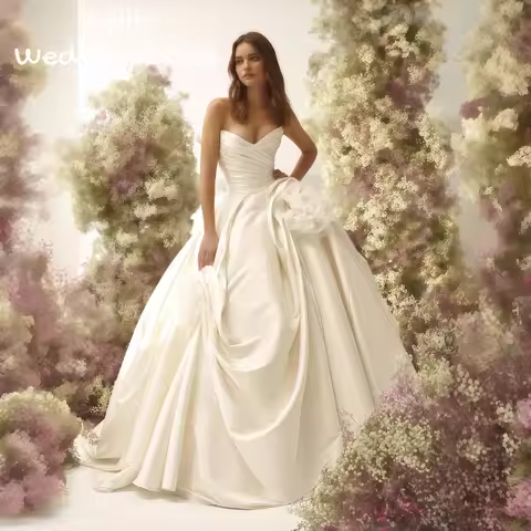Aelin Customized 2026 Elegant Simple Wedding Dress Sweetheart Sleeveless Backless Floor Length Ball