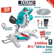 TOTAL 1400w 210mm (8¼'') Miter Saw Machine / Aluminum, Wood, Plastic  电斜锯 -TS42142107
