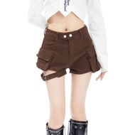 APEA American Retro Hot Girl Design High Waisted Denim Shorts with Two Pockets