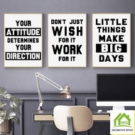 Modern Black and White Living Room Office Decoration - Attitude Determines Direction Frame