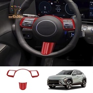 Car Steering Wheel Button Decoration Cover Trim Accessories for Hyundai KONA 2024+ Car Accessories