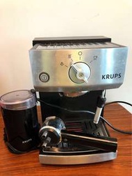 KRUPS Coffee Machine & Coffee Bean Grinder 90% new; 咖啡機連咖啡豆磨硏機