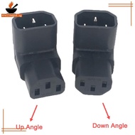 AYellowgod 3pin Male To Female Extend 90 Degree Down Up Angle AC Converter IEC 320 C14 To C13 Left R