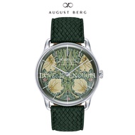 August Berg Morris n Co Silver Fennel Pimpernel Watch with Perlon Strap