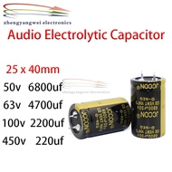 25x40mm 2pcs 50v 6800uf 63v 4700uf 100v 2200uf 450v 220uf black Audio Electrolytic Capacitor For Hif