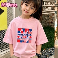 2026 August 31st Malaysia National Day kids' T-shirt, boys' and girls' same style short-sleeved top
