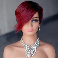 100% Human Hair Wig Full Machine Wig Short Human Hair Wigs For Woman Short Pixie Human Hair Wigs T1b