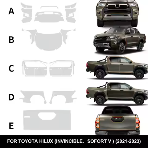TPU Clear Sticker for TOYOTA HILUX INVINCIBLE SOFORT V 2021 2022 2023 Transparent Pre Cut PPF Paint 
