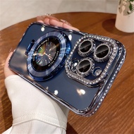 Casing Ponsel Berlian Mewah untuk Iphone 15 Pro Max case iphone 12 13 14 Pro Max Casing Transparan D