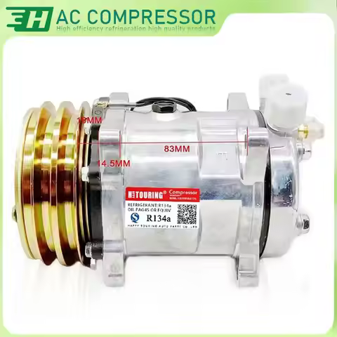 SANDEN 508 SD508 COMPRESSOR Sanden 5h14 AC Compressor 12V / 24V 2 Groove V Belt Pulley Tractor Excav