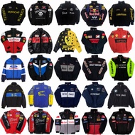 Vint Ferrari Riding Jacket F1 Embroidery Retro Racing Jacket For Men Motor Windbreaker Jacket Unisex