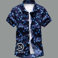 KEMEJA 77 MEN'S PRINTED SHIRT SHORT SLEEVED PRINTED SHIRT CASUAL SHIRT DISTRO PRINTED SHIRT Men's sh