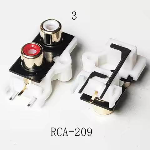4PCS PCB Mount 2 Position Stereo Audio Video Jack RCA Female Connector TWO hole (W+R) RCA-209 Golden