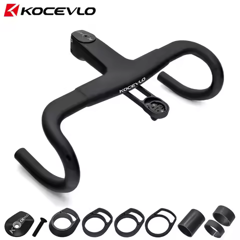 KOCEVLO H11 Carbon Road Handlebar With Stem 28.6/31.8mm Integrated handlebar OD2 Road Bike handle 37