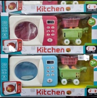 Mainan Anak Perempuan: Set Mini Kitchen/Dapur Mini (Microwave &amp; Troli)