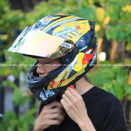 Nón Fullface ROYAL M138B 1 Kính Lên Tem Winner Xám Xi Măng