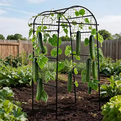 6.73x2.95x2.62FT Garden Arch Trellis For Raised Beds, Heavy Duty U Shape Metal Plant Support For Cuc