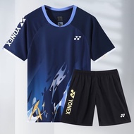 2024 New Style yy Badminton Suit Men Women Same Style Competition Group Purchase Short-Sleeved Train