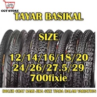 Tayar basikal/Bicycle Tyre12/14/16/18/20/22/24/26/27.5/29/700