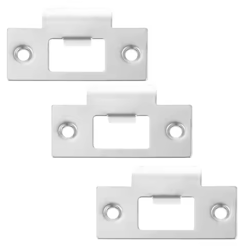 3Pcs Stainless Steel Door Reinforcement Plate Lock Tongue Plate Deadbolt Cover Door Hole Filler Plat
