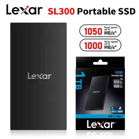 Original Lexar SL300 Portable SSD USB3.2 Gen2 1050MB/s High Speed External Solid State Drive 1TB 2TB