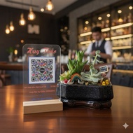 Mica Board Printed with Desktop Bank QR Code, QR Code Content on Demand, High Quality, No Fading, QR