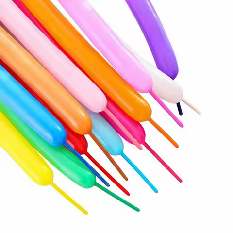 100pcs Long Balloon Unblown Length 26cm 260Q Different Colours Emulsion Long Balloons Mixed Colors M