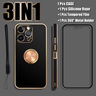 3 IN 1 For iPhone 14 iPhone 14 Pro iPhone 14 Pro Max iPhone 14 Plus Case Luxury Electroplating Soft 