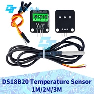 DS18B20 Temperature Sensors Module Kit Waterproof 100CM Digital Sensors Cable Stainless Steel Probe 