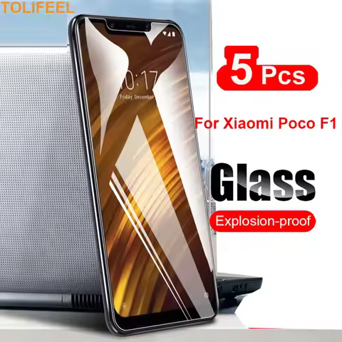 5Pcs Tempered Glass For Xiaomi Pocophone F1 Screen Protector Film For Xiaomi F1 Poco f1 ShockProof G