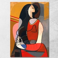 Art reproduction Seated Woman Picasso Pablo ppc23 รูปติดผนัง ภาพที่มีชื่อเสียง ภาพพิมพ์รายละเอียดคมช