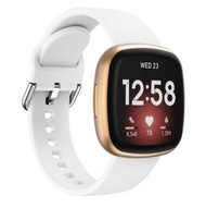 全城熱賣 - 適用於Fitbit Versa 3 硅膠錶帶腕帶（白色）