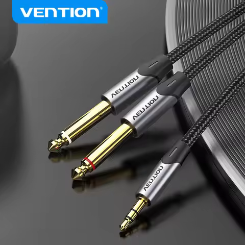 Vention 3.5mm to Double 6.5mm TRS Cable AUX Male Mono 6.5 Jack to Stereo 3.5 Jack Audio Cable for Mi