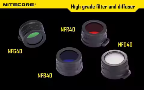 Free shipping 1pc Nitecore Colour Filter(40mm) NFR40 NFB40 NFG40 NFD40 suitable for EA4 P25 flashlig