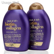 ▬♙✾Ogx Thick & Full Biotin Collagen Shampoo/Conditioner (385ml) Exp 2022