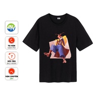 Basic Short Sleeve T-shirt THOITRANG24H Black Unisex For Women and Men Loose Format Thick Smooth Fab