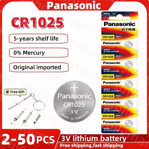 CR1025 Panasonic 3V Lithium Button Battery KL1025 BR1025 LM1025 DL1025 CR 1025 5033LC Coin Cell Watc