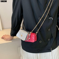 SIRENU Crossbody Bags, Mini Versatile Shoulder Bag, Korean Fashion Simplicity PU Chain Handbag Lipst