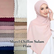 SHAWL CHIFFON SULAM KLASIK 4 SIDE VEIL SULAM | SHAWL SULAM HEAVY CHIFFON KLASIK | SHAWL CHIFFON SULAM | TUDUNG SULAM