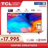 TCL 43 Inch 4K Smart Google TV - 43P635 (HDR, Netflix, YouTube, Chromecast, Google Assistant, Dolby Vision Atmos, Dolby Audio)
