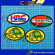 HRC HONDA REPSOL ROSSI 46 EMBROIDERY KEYCHAIN / KC07