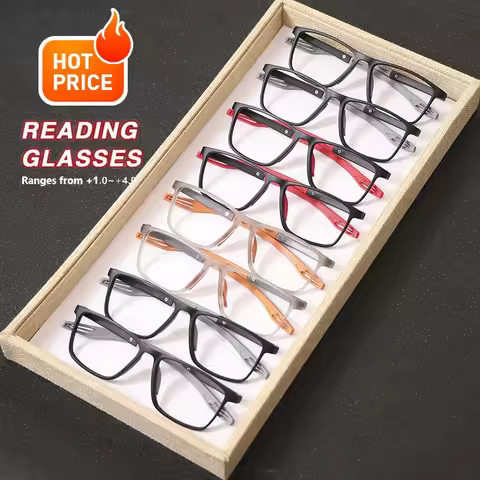 8-pay Value Pack of Reading Glasses Fashionable Two-tone Glasses for Men and Women Magnifying Glasse