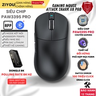 Ziyou Attack Shark X8 PRO Wireless Gaming Mouse PAW3395 Polling Rate 8KHz Ultralight Rechargeable Ba