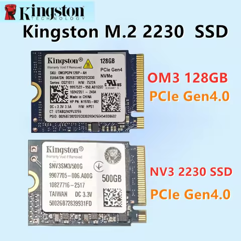 OEM package Kingston SSD M.2 2230 NV3 500G 1TB 2TB & OM3 256G PCIe3.0 /128GB NVMe PCIe 4.0 Gen 4x4 I