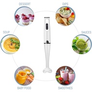 Immersion Blender 300-Watt Turbo Stick Hand Blender Powerful Ice Crushing Design Purees Smoothies EU