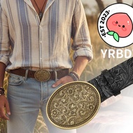 YRBWDYZDH Western Cowboy Belt, PU Leather Vintage Carved Buckle Embossed Belt, Trendy Punk Rock Retr