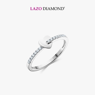 LAZO DIAMOND Sparkling Hearts Pavé Diamond Ring in 9k White Gold