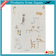 Midori Pocket Diary 2026, B6 Weekly, Cat Pattern, 22373006 (Starts January 2026)