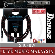 ✼Ibanez SI10-BW Guitar Instrument Woven Cable, Black Red, 10ft SI10BW SI10