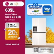 LG GC-L257KQKW (635L) Inverter Side by Side Refrigerator Water & Ice Dispenser Fridge Peti Sejuk